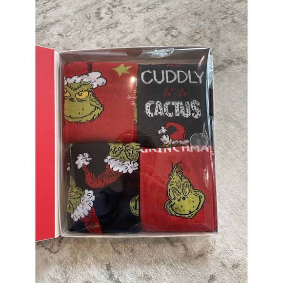 Dr. Suess How The Grinch‎ Stole Christmas Mens 4 Pack Crew Socks NWT - Picture 2 of 4